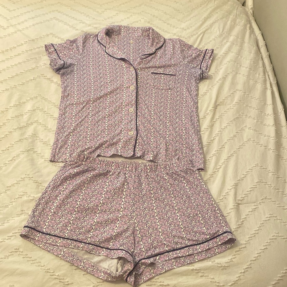 Roller Rabbit Purple Hathi Pajamas